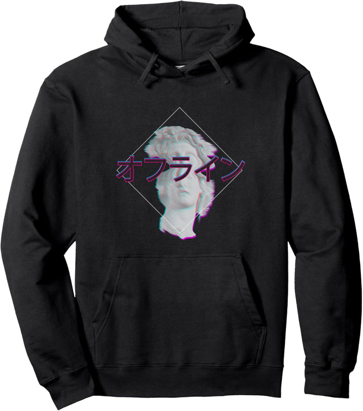 Retrowave-Synthwave-Dampfwelle Japanischer Glitch Pullover Hoodie