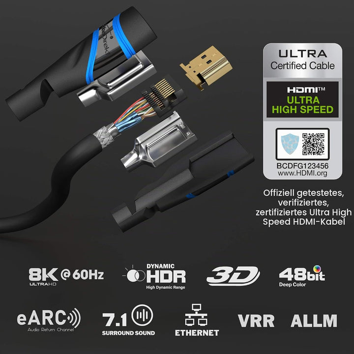 KabelDirekt – 10K &amp; 8K HDMI Kabel, HDMI 2.1b – 5 m, erhältlich in 0,5-5 m – Zertifiziert, in Deutsch