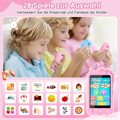 Kinder Handy, Kinder Kamera, Kinder Smartphone, Kinderhandy Spielzeug Mit Telefonkarte, Mit 28 Spiel