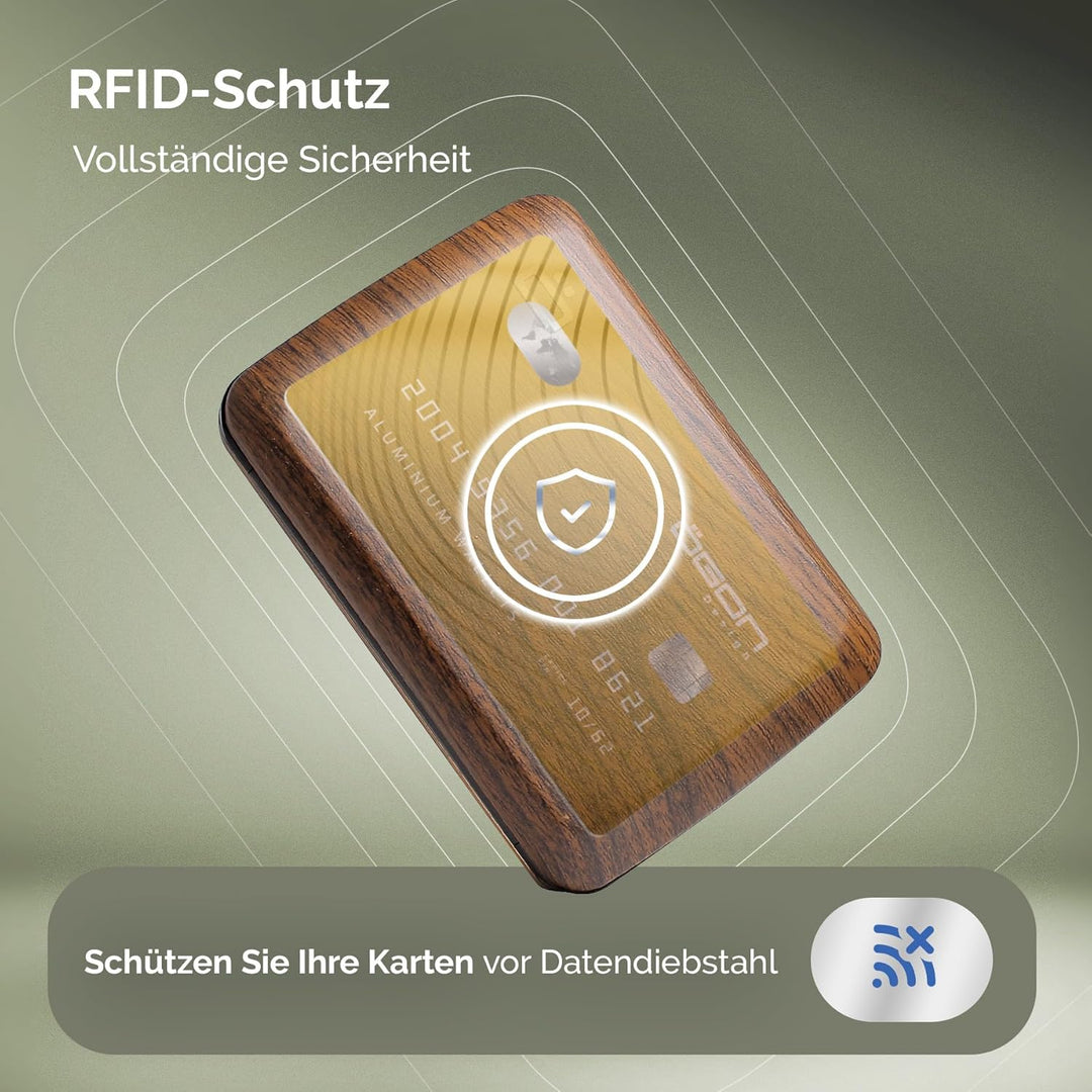 OGON Aluminium Geldbörse Smart Case V2 - Einfache Lagerung - Metallverschluss - Kartenetui mit RFID-