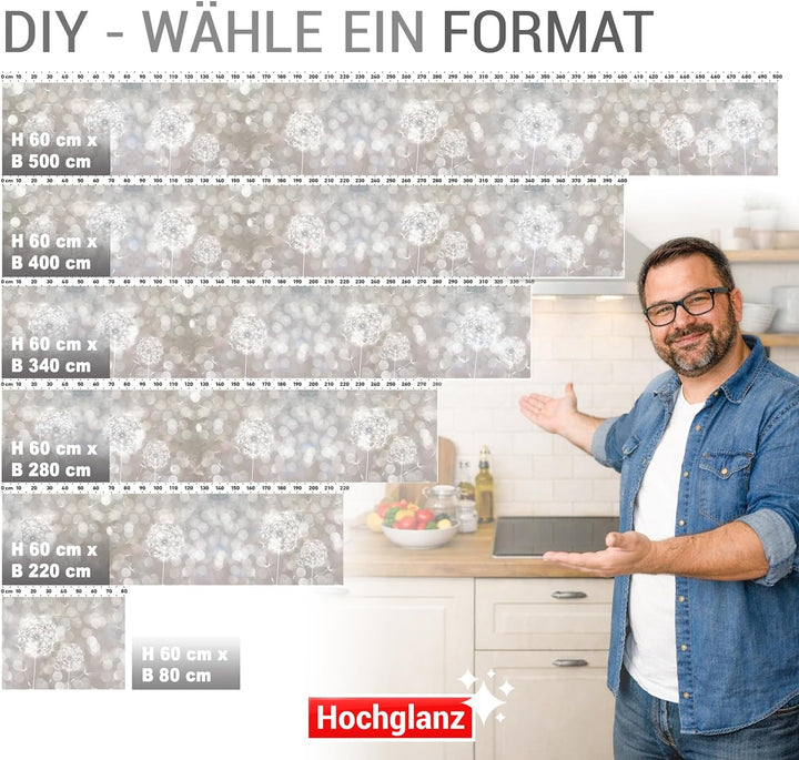 StickerProfis Küchenrückwand selbstklebend Glasoptik ausgeführt - SOMMERWIND - 1.8mm, Versteift, jed