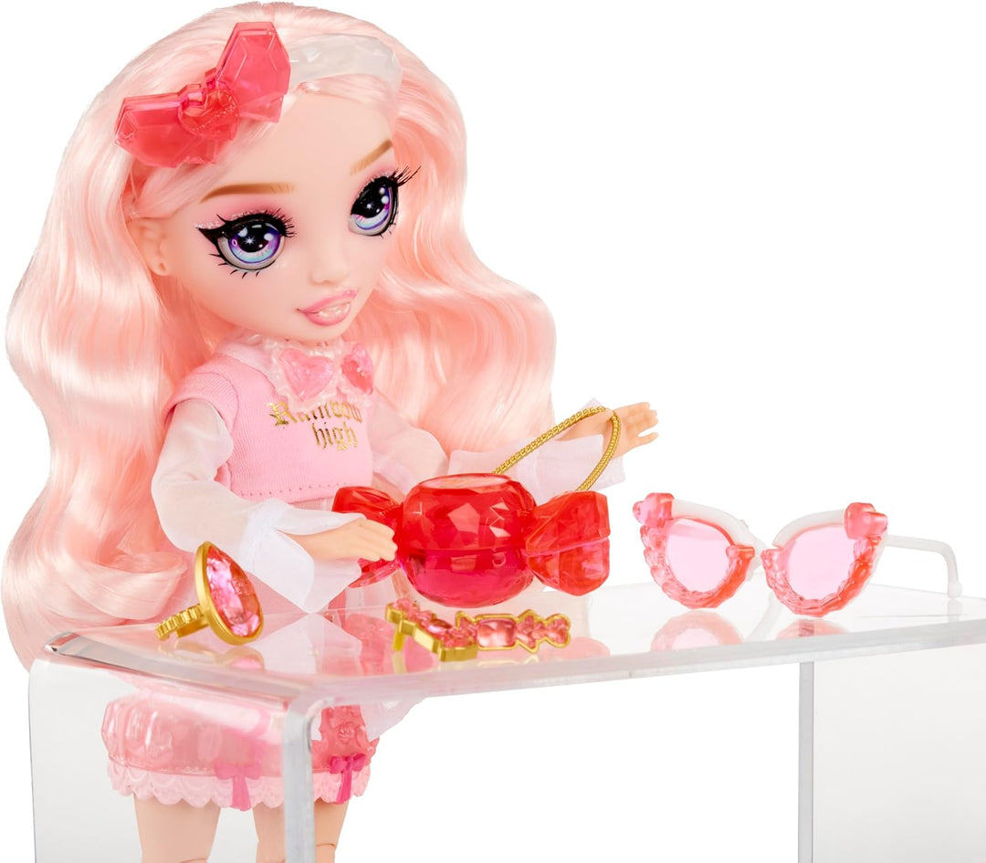 Rainbow High Creative Crystals Bella - Pinkfarbene 28 cm Modepuppe mit Make It Kit für Kristall-Acce