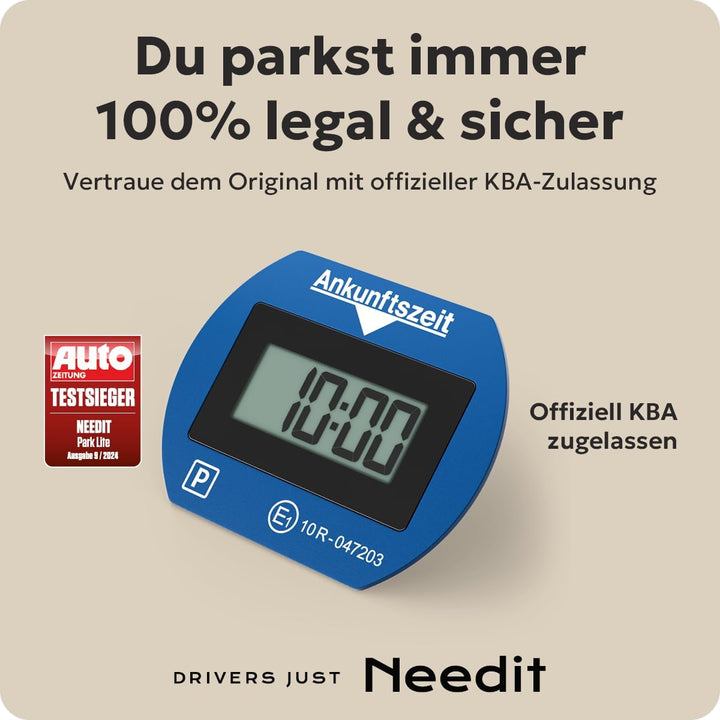 Needit 2X elektronische Parkscheibe Park Lite I automatische Parkscheibe elektrisch mit Zulassung vo