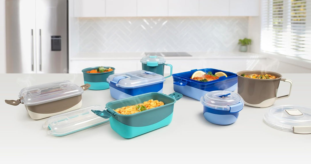 Sistema Heatables Microwave Soup Mug & Noodle Mug | 660ml & 1.15L | Leakproof Meal Prep Containers w