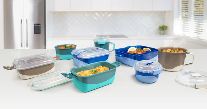 Sistema Heatables Microwave Soup Mug & Noodle Mug | 660ml & 1.15L | Leakproof Meal Prep Containers w