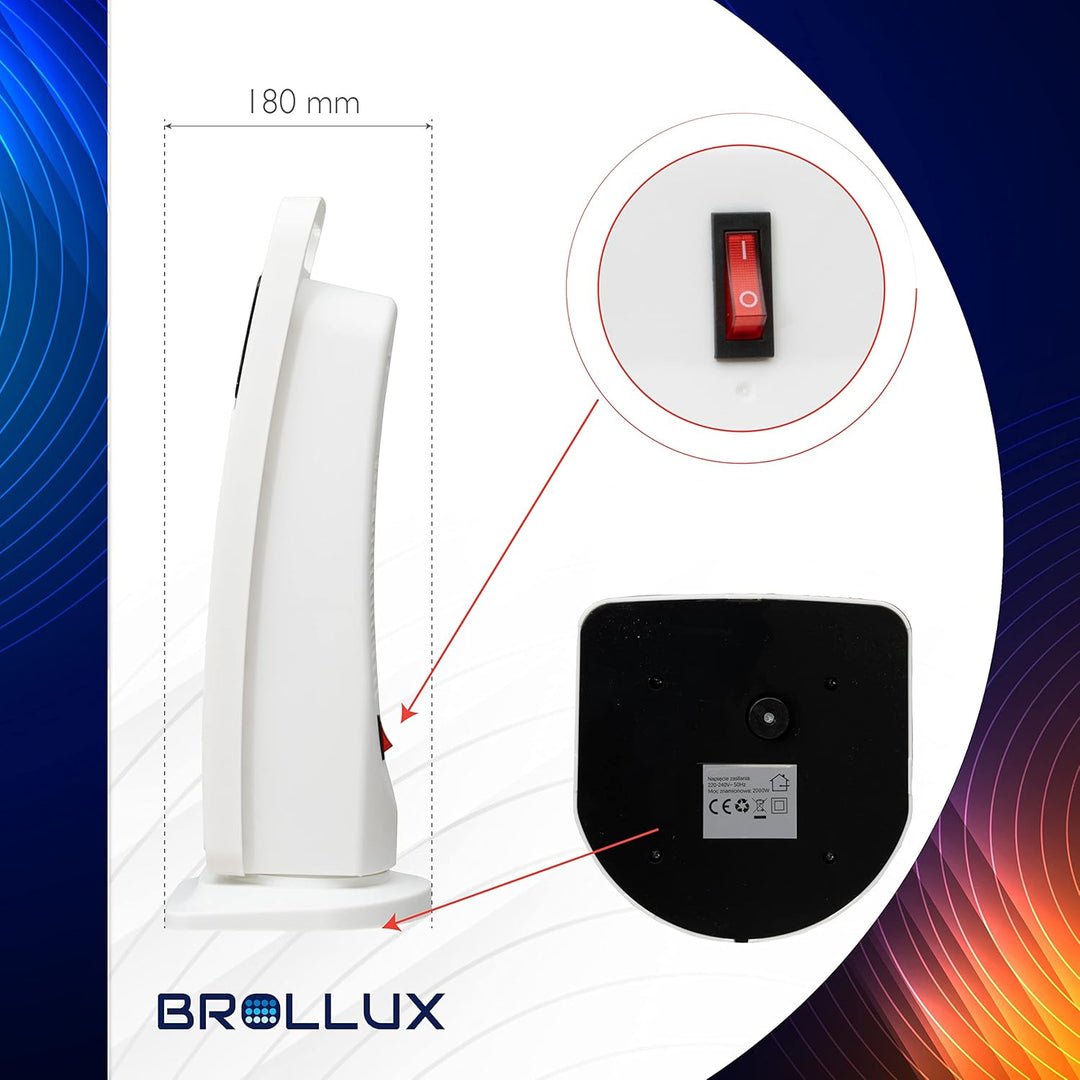 Elektroheizung & Ventilator 2000W LUX15 mit Fernbedienung Thermostat & Lüfter Heizgerät mobile elekt