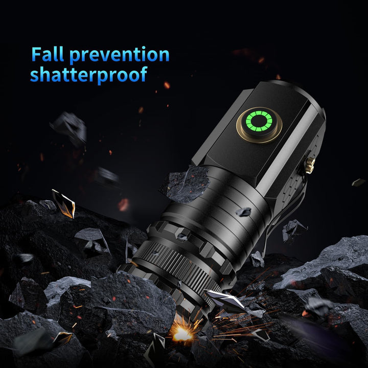 ASORT LED Taschenlampe Mini Extrem Hell，5000 Lumen Aufladbar，5 Lichtmodi kleine Torch mit Magnete un