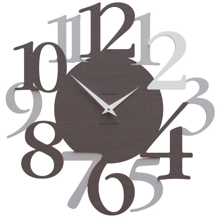 CalleaDesign Russell Wanduhr Weiss Wengé-Eiche Aluminium Elegantes Originelles Hochwertig 45 cm Mode