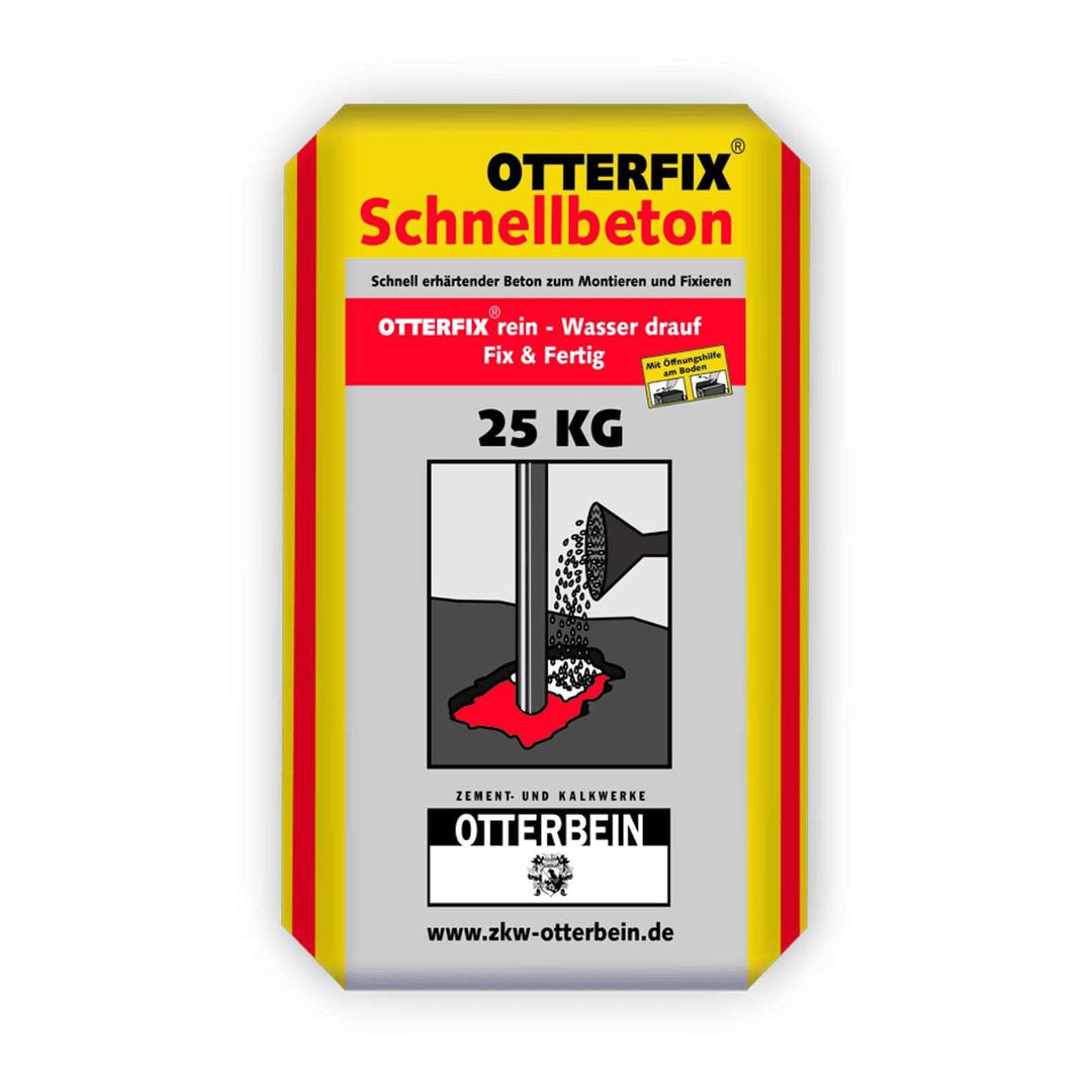 Otterfix Schnellbeton 25 kg Sack Beton Estrich Montagebeton Mörtel Fundament/ca. 13l Nassmörtel pro