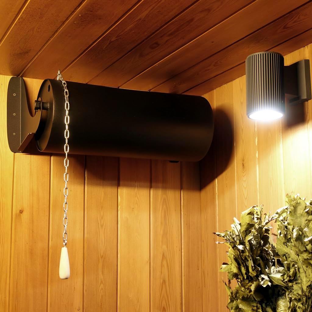 Edelstahl Schwalldusche für die Sauna – 19 Liter, Montierbar, automatische Nachfüllung, Eimerdusche,