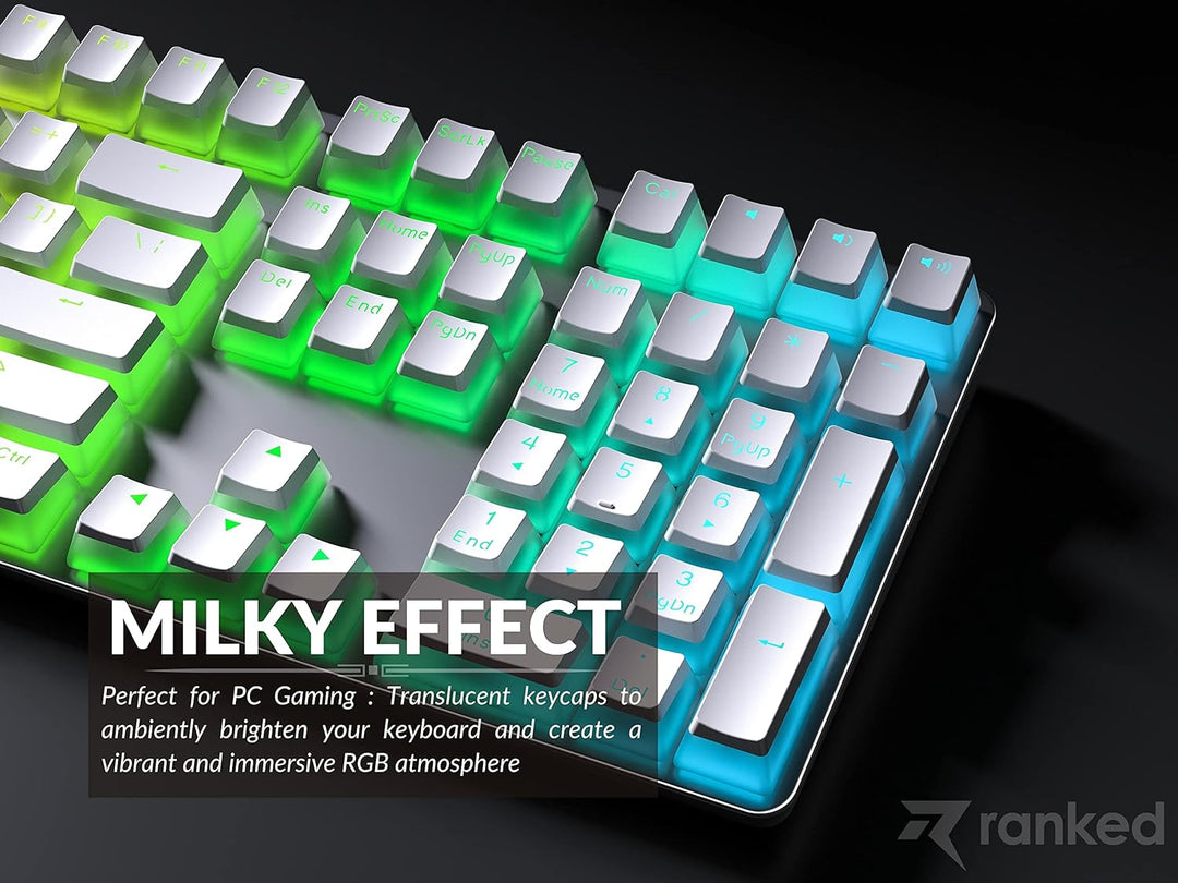 Ranked Pudding PBT-Tastenkappen | 112 Double Shot Transluzent ANSI US- und ISO-Layout | OEM-Profil f