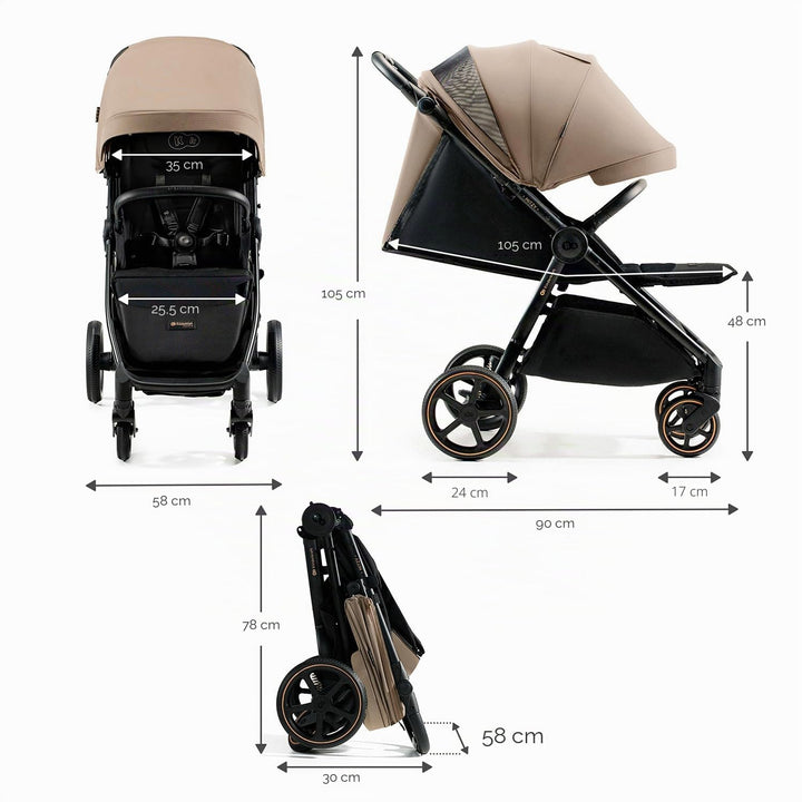 Kinderkraft MITZY Buggy bis 22 kg, Liegebuggy, Kinderwagen, Leicht, Schnell und Einfach Zusammenklap
