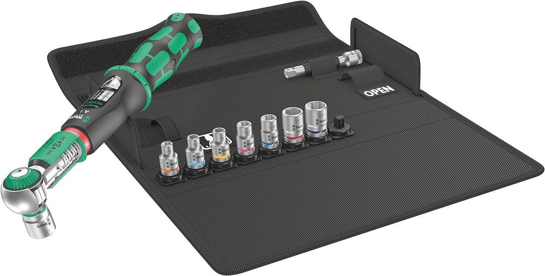 Wera 05075831001 Safe-Torque A 1 Imperial Set, Drehmomentschlüssel-Satz, 1-4'' Vierkant, 2-12 Nm, 10