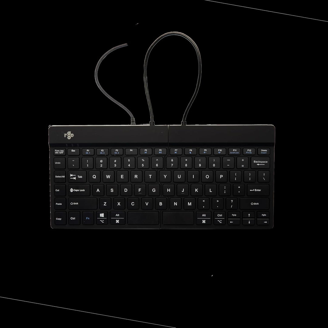 R-Go Split Tastatur, Ergonomische Design mit Geteilte Tastenfeld und Integrierter Pausenanzeige, QWE