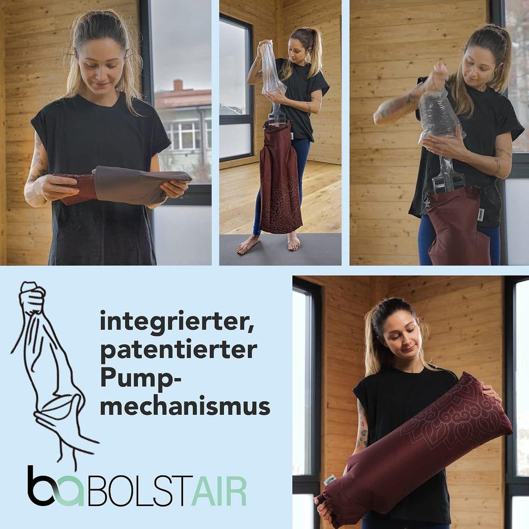 Tronature BOLSTair® Aufblasbares Yogabolster Meditationskissen Reisekissen aus nachhaltigen Material