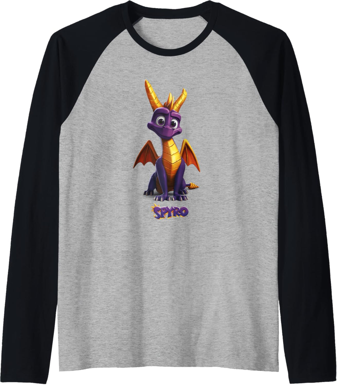 Spyro Adorable Purple Dragon Retro Video Game Icon Raglan