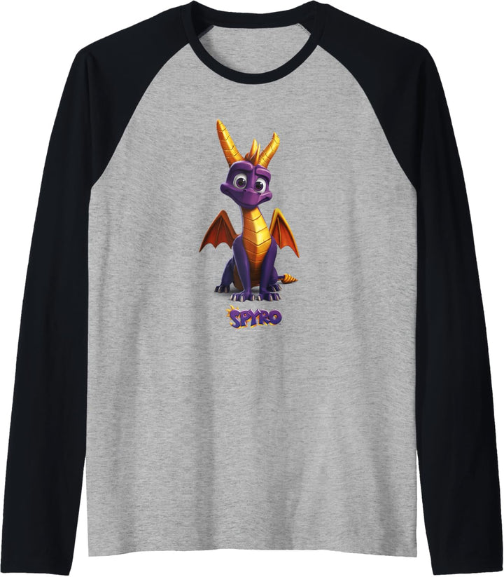 Spyro Adorable Purple Dragon Retro Video Game Icon Raglan