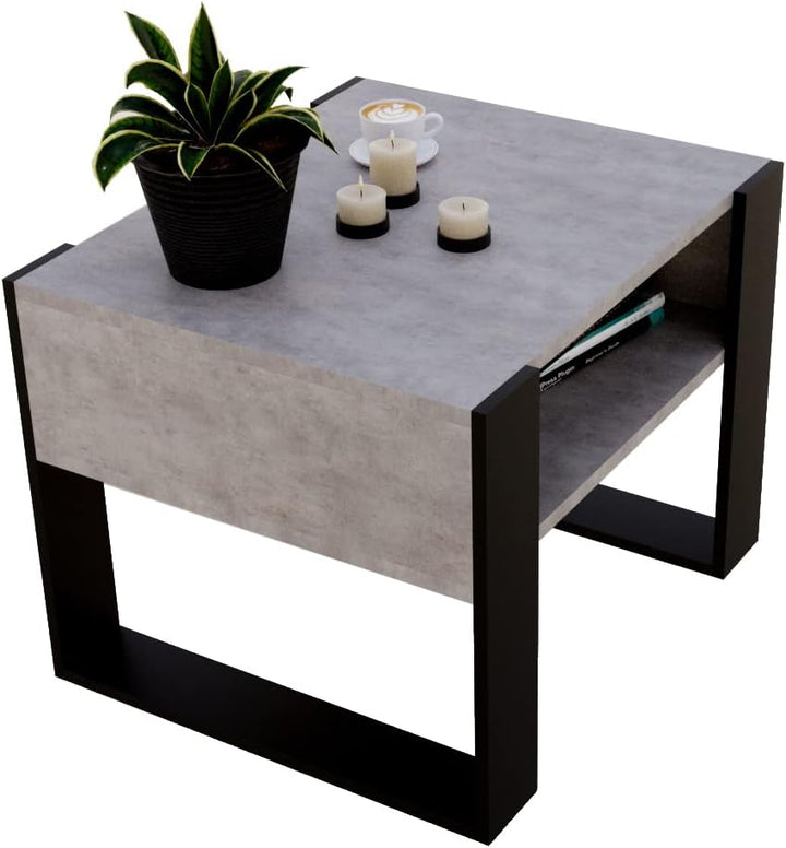 MRBLS Couchtisch – modernes rustikales Design – Wohnzimmer-Tisch Beistelltisch Kaffeetisch Sofatisch