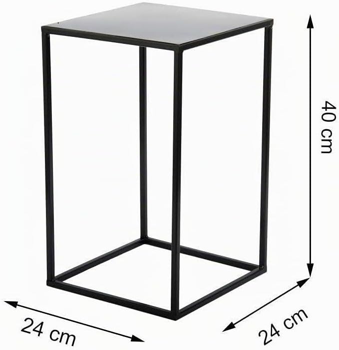 HowHomely Blumenständer Metall Schwarz 40 cm Hoch - Solider und Robuster Blumenhocker Metall - Pflan