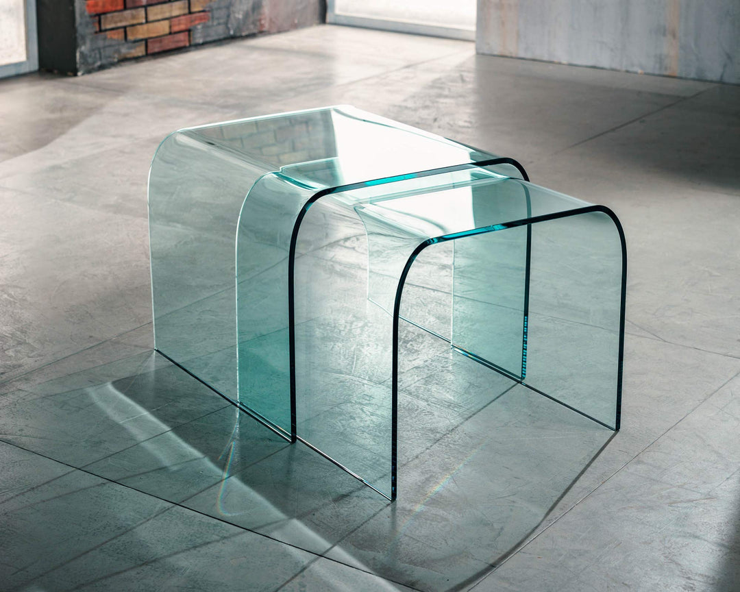 Imago Factory Duo | Couchtische aus Glas für das Wohnzimmer, Moderne Sofatische, Wohnzimmermöbel aus