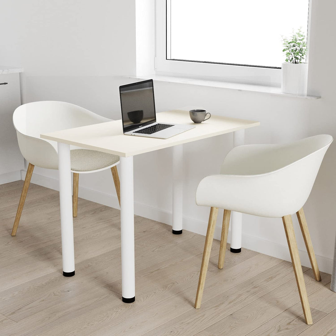 AKKE 60x40 | Esszimmertisch - Esstisch - Tisch mit weissen Beinen - Küchentisch - Bürotisch | VANILL