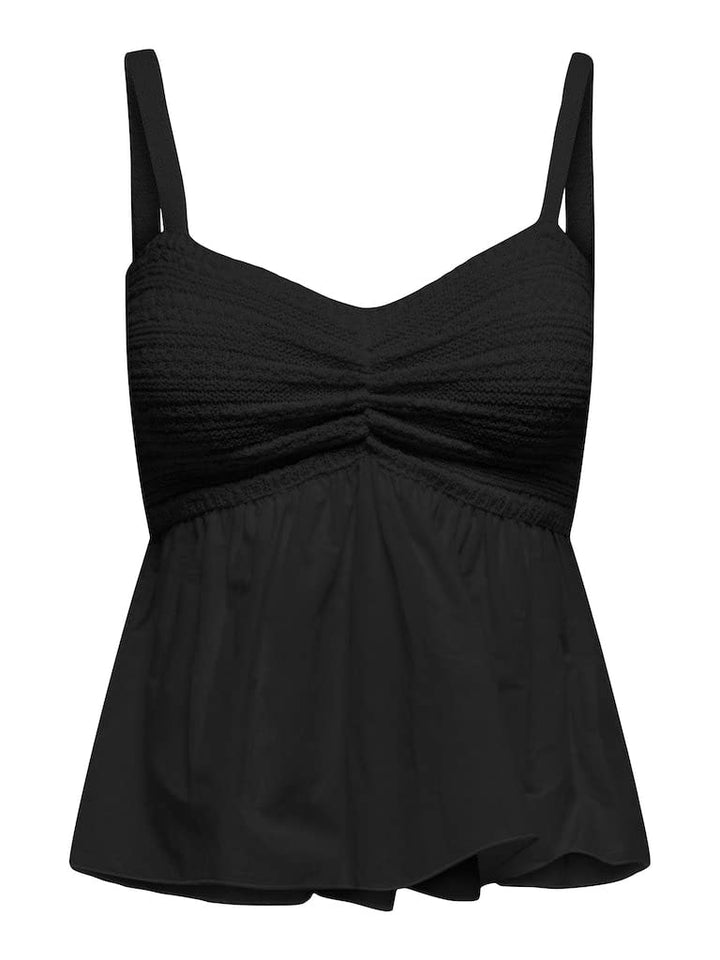 ONLY ONLMONNA LIFE SL WOVEN MIX TOP KNT M Schwarz, M Schwarz