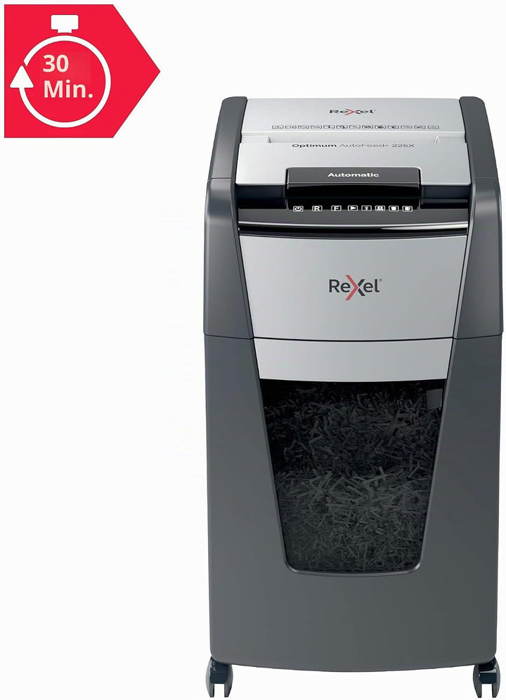Rexel Optimum AutoFeed+ 225X Automatischer Aktenvernichter, 225 Blatt automatisch, Sicherheitsstufe