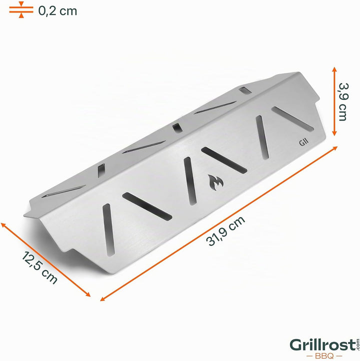 Grillrost.com Das Original Hitzereflektor für Weber Genesis II - mehr Hitze bei weniger Gasverbrauch