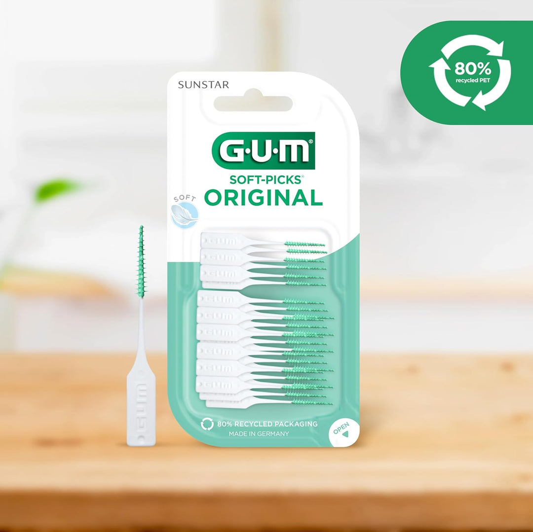 GUM SOFT-PICKS ORIGINAL Interdentalreiniger | Zahnreinigung und Plaque Entfernung | Grösse M | 4 x 5