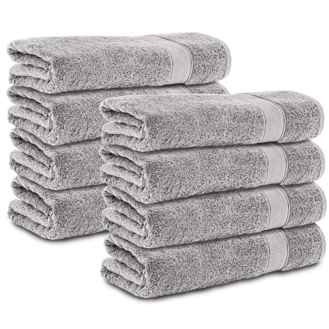 Komfortec 8er Handtücher 50x100 cm Set aus 100% Baumwolle, 470g/m², Frottee, Weich, Silber 8x Handtü