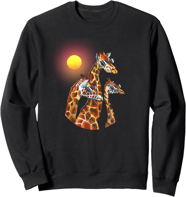 Giraffenfamilie mit Sonnenbrille, Giraffen-Design Sweatshirt