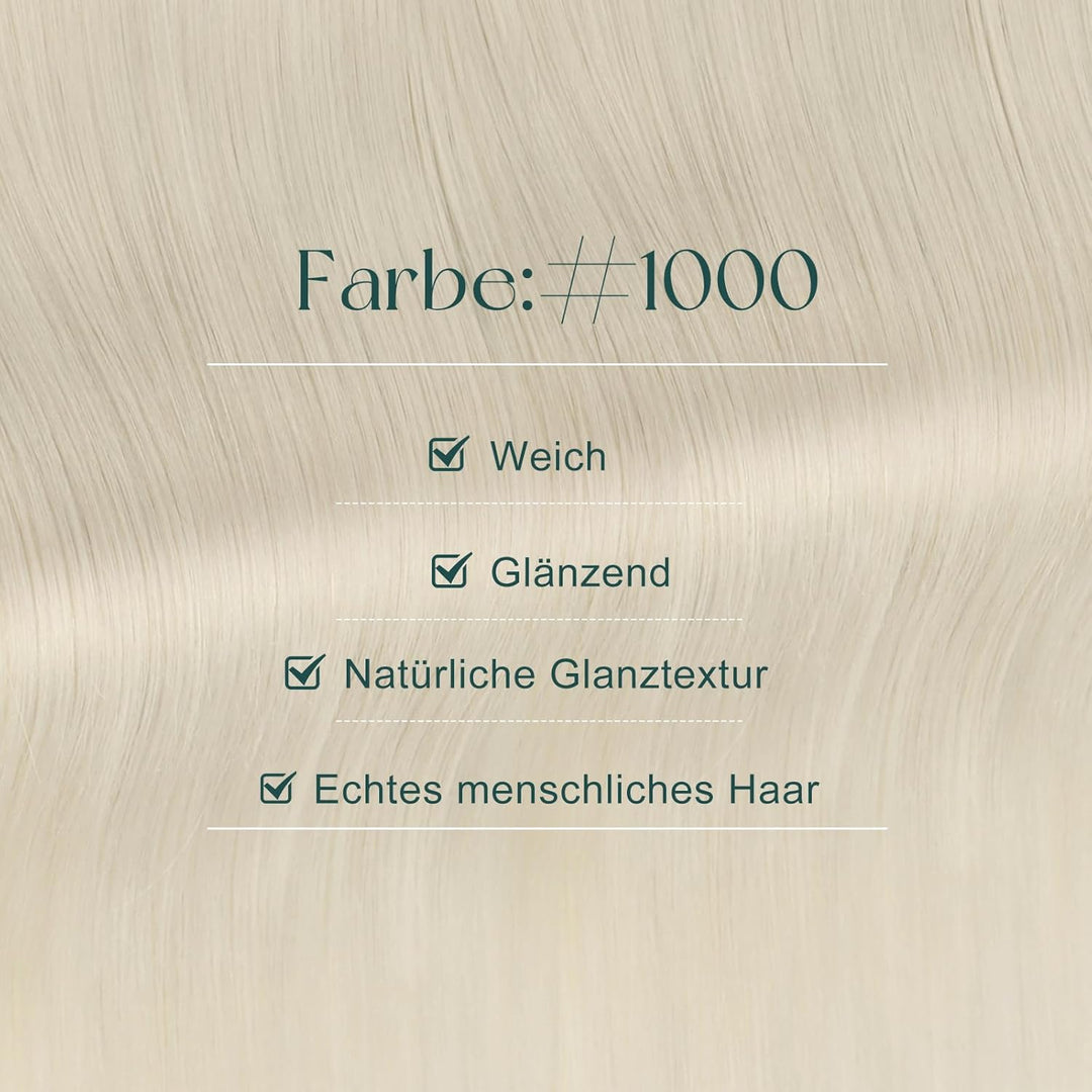 Easyouth Tape Extensions Echthaar Blond Tape in Haar Extensions Farbe Blond Weiss 12 Zoll 20g Echtha