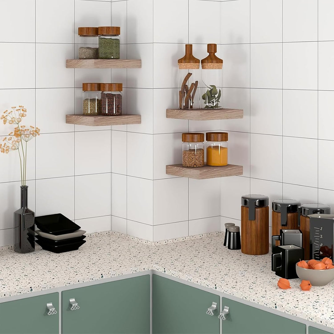 EUGAD Wandregal Wandboard 2er Set Hängeregal Holz Board Modern Eiche Gelb 25x23x3,8cm 0112QJ-2 Eiche
