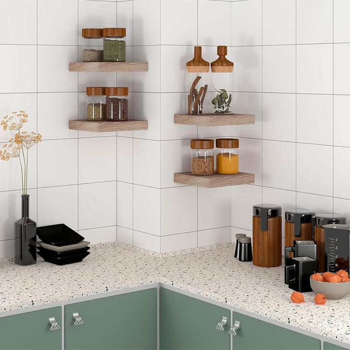 EUGAD Wandregal Wandboard 2er Set Hängeregal Holz Board Modern Eiche Gelb 25x23x3,8cm 0112QJ-2 Eiche
