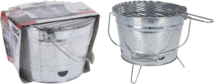 Mojawo BBQ Outdoor Picknickgrill Grilleimer Feuereimer Minigrill tragbar Ø27xH22cm mobiler Grill mit
