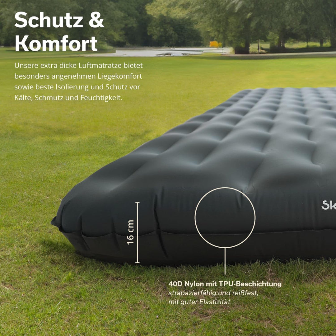 Skandika Isomatte Elite/Exclusive Air Single/Double | aufblasbare Matratze, kleines Packmass, leistu