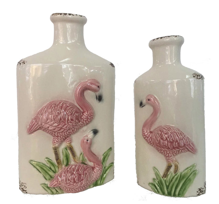 Vase Pastel Tischvase Flamingo Blumentopf Origami Design Keramik Hohe nach Wahl (2er Set), 2er Set