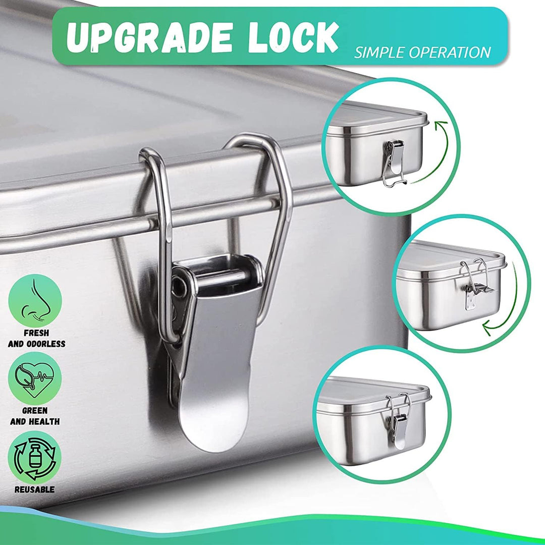 nicelock Kleines Edelstahl-Lebensmittelbehälter-Set | 400ml Wiederverwendbare Lunch-Snack-Boxen aus