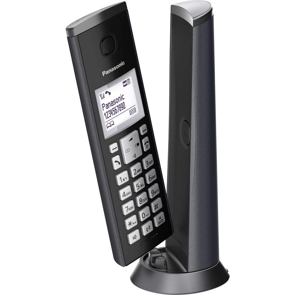 Panasonic KX-TGK220GM Design-Telefon mit Anrufbeantworter (Wecker, Haustelefon (schnurlos), HD-Telef