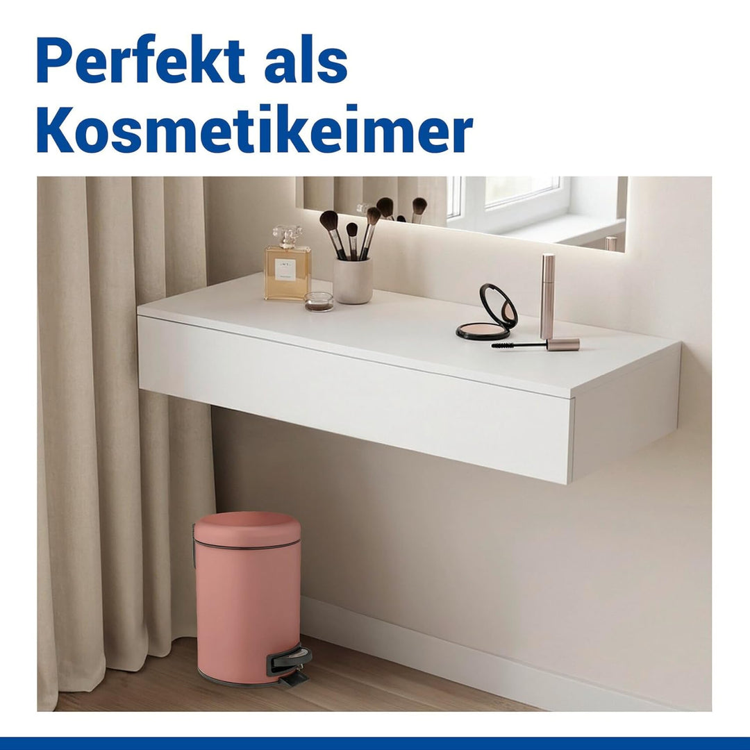 WENKO Treteimer Leman, 3 Liter, mit herausnehmbarem Einsatz, aus lackiertem Stahl, 17 x 25 x 22,5 cm
