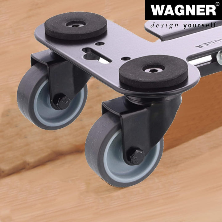 WAGNER Transportroller Transporthilfe I Industriestahl beschichtet 35-50 x 16,5 x 9 cm, Tragkraft 25