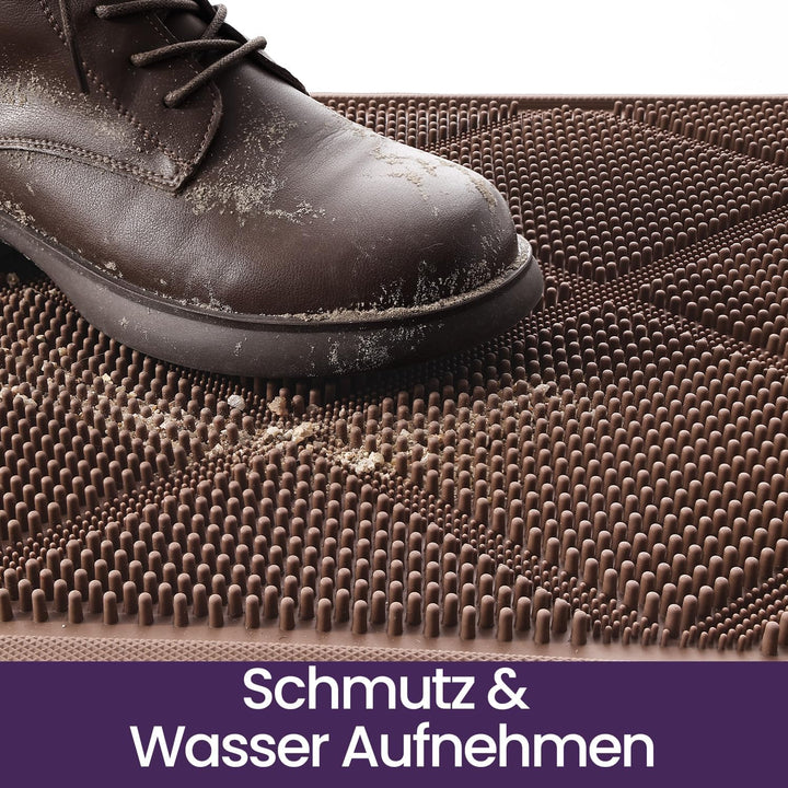 DEXI Fussmatte Aussen 43 x 90 cm, rutschfest Schmutzfangmatte mit Noppen, Wasserdicht Fussabtreter A