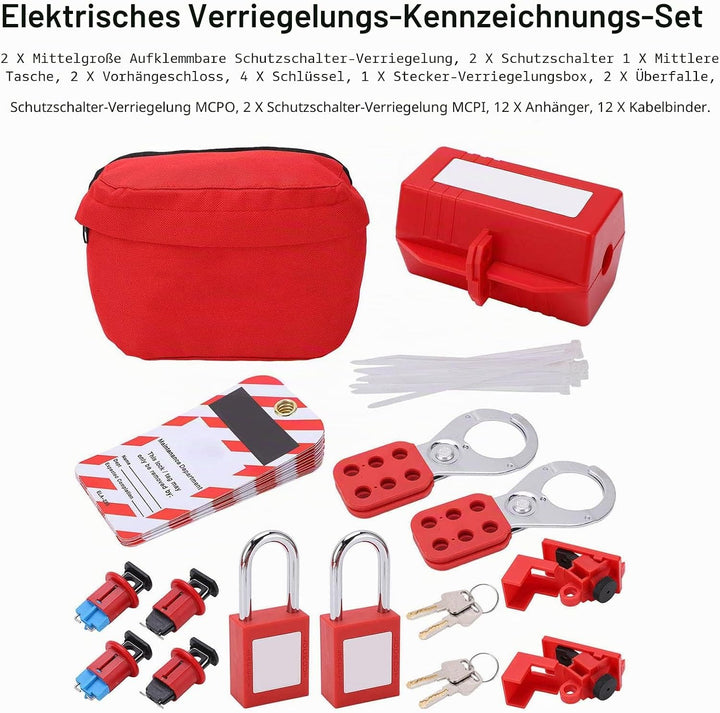 Elektrischer Leistungsschalter-Verriegelungs- und Kennzeichnungssatz Sicherheitsvorhängeschloss Loto