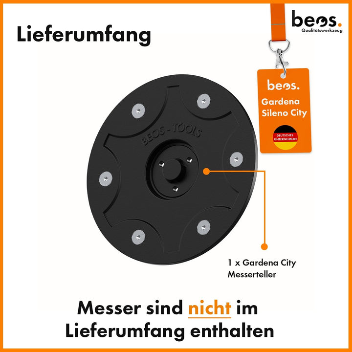 BEOS® Premium Mähroboter Tuning - Drehscheibe kompatible mit Gardena City - Messerteller für 6X Klin