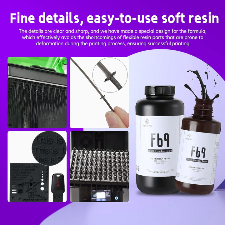 RESIONE F69 Flexibles 3D-Drucker Resin, 405nm UV-härtendes DLP LCD MSLA Resin Gummi wie TPU wie Phot