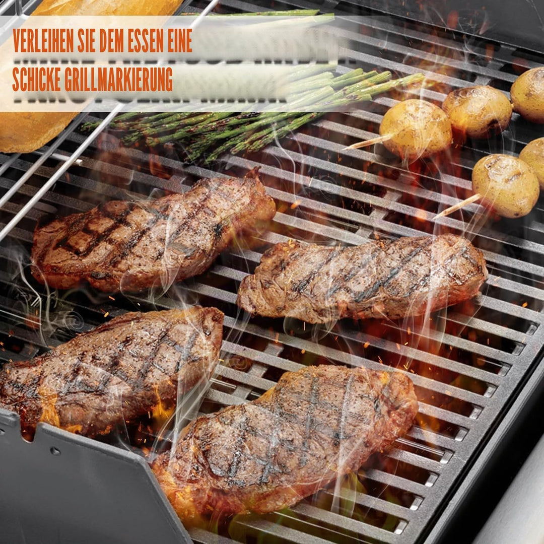 QuliMetal Grillrost Gusseisen passend für Weber Spirit 300/400 &amp; Spirit II 300 – 44,5x30,2 cm Ersatz