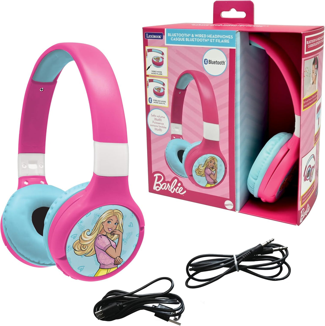 Lexibook - Mattel Barbie -2-in-1-Audio-Headset Bluetooth & Kabelgebunden mit Mikrofon und Steuertast