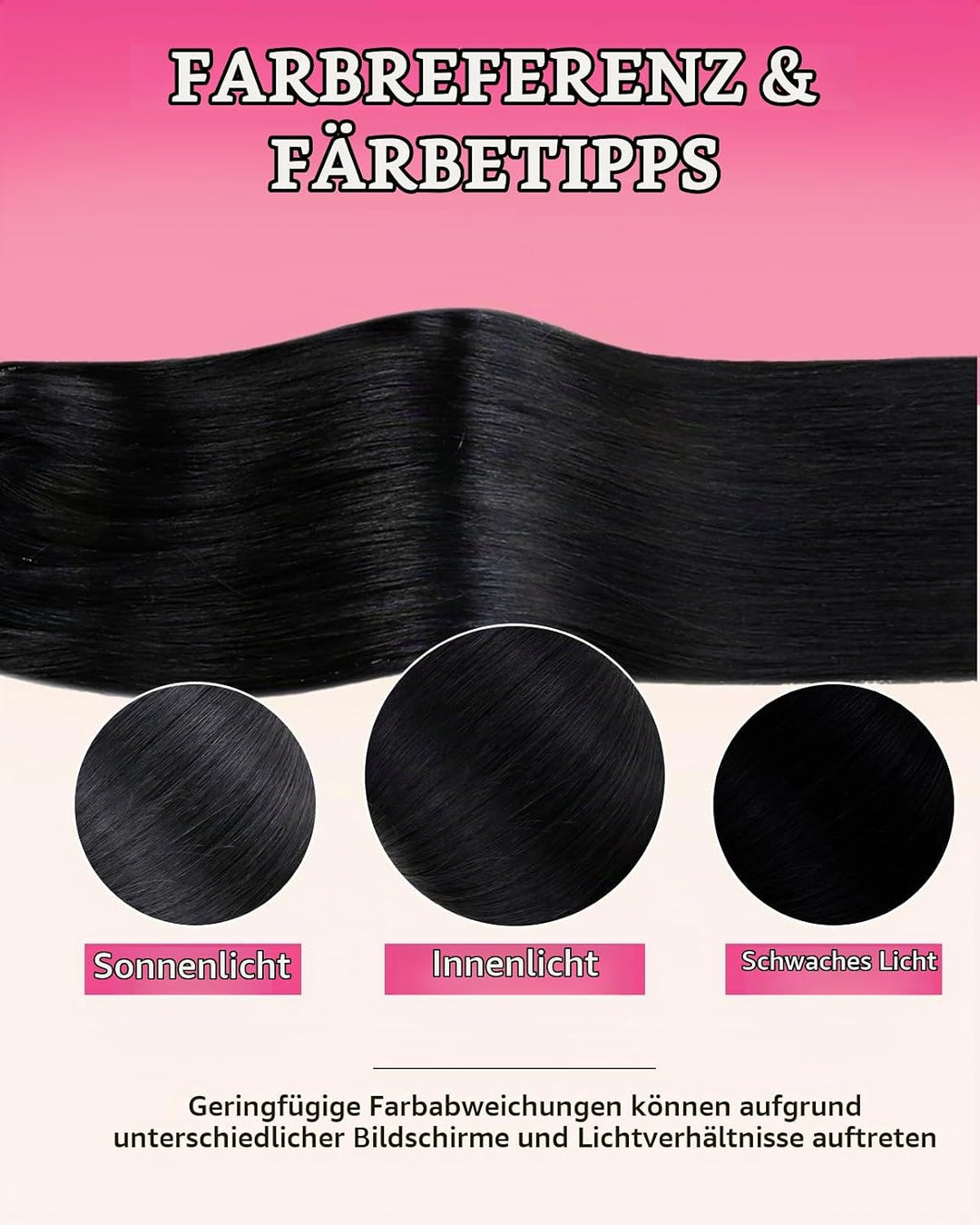 Hetto Microring Extensions Echthaar Schwarz 55CM Haarverlängerung Micro Loop Extensions Remy Extensi