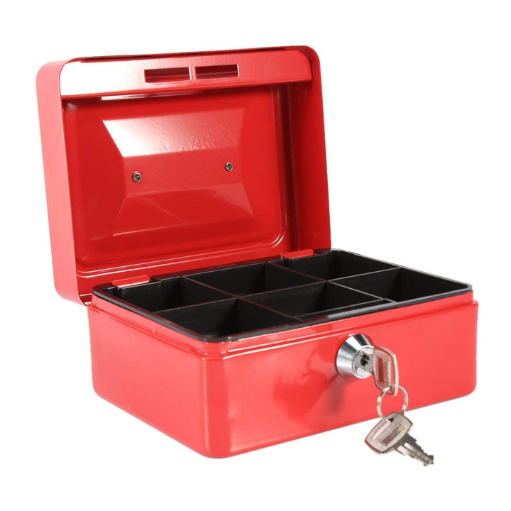 Geldkassette, Feuerfeste wasserdichte Box mit Schlüsselschloss Tragbare Mini Tragbarer Safe Stahl Pe