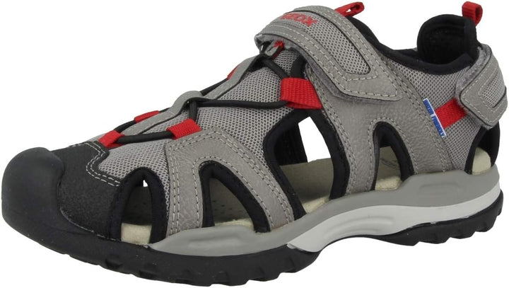 Geox Jungen J Borealis Boy A Sandalen 27 EU Grey Red, 27 EU Grey Red